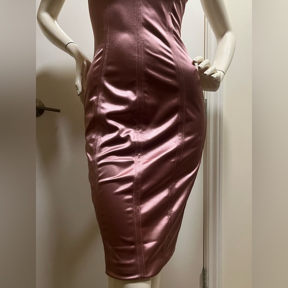 City Lux Mauve Pink Satin Dress, Medium - Picture 9 of 16